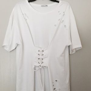 Zara Distressed Corset Tee